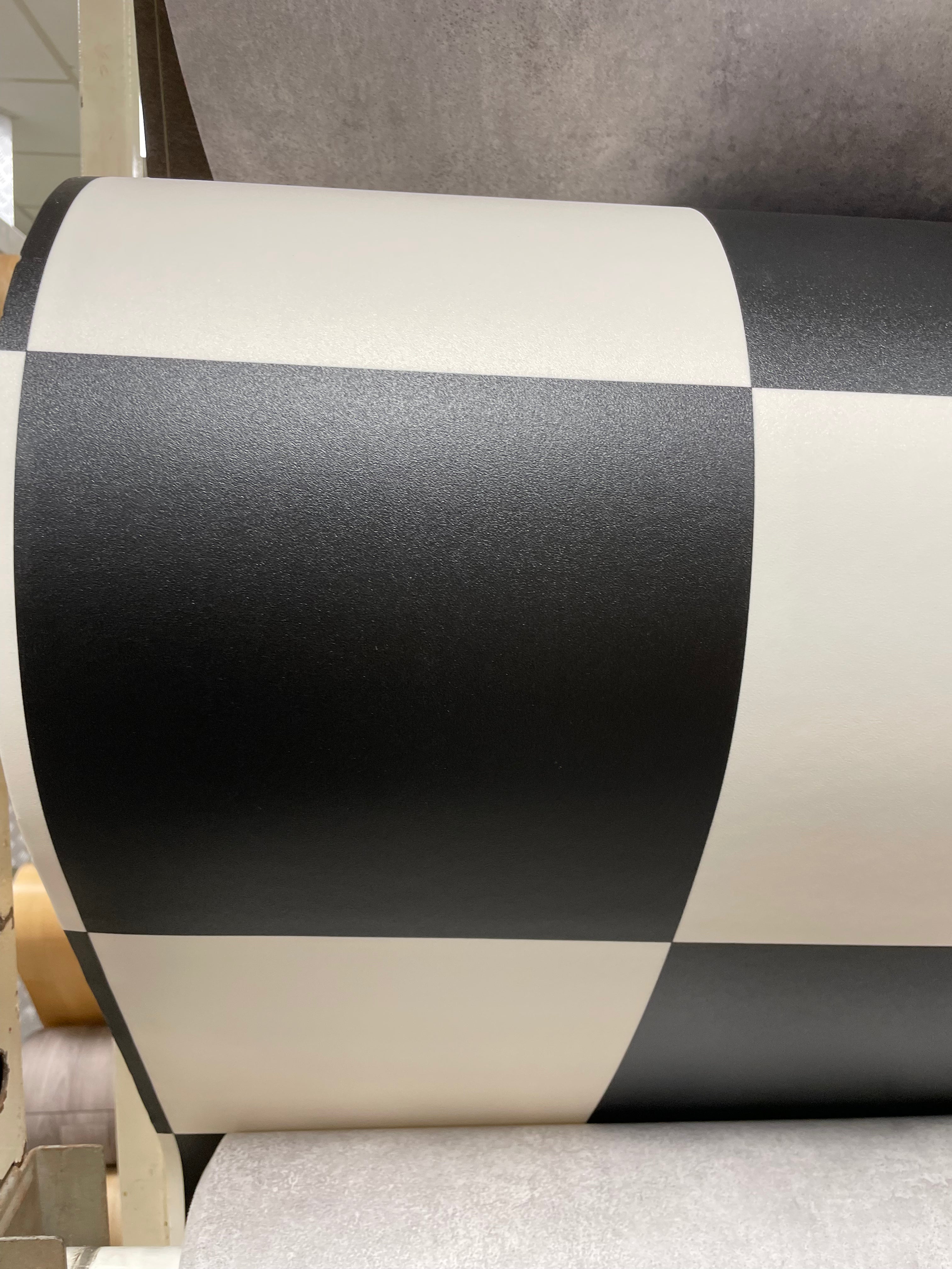 Actie Vinyl Zwart/Wit Geblokt Vinyl 400cm Breed