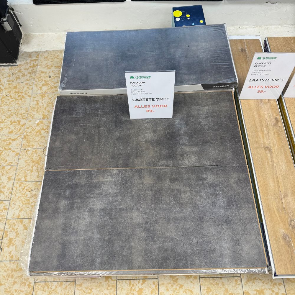 Restpartij Parador Klik PVC Tegel Grijs 7m2