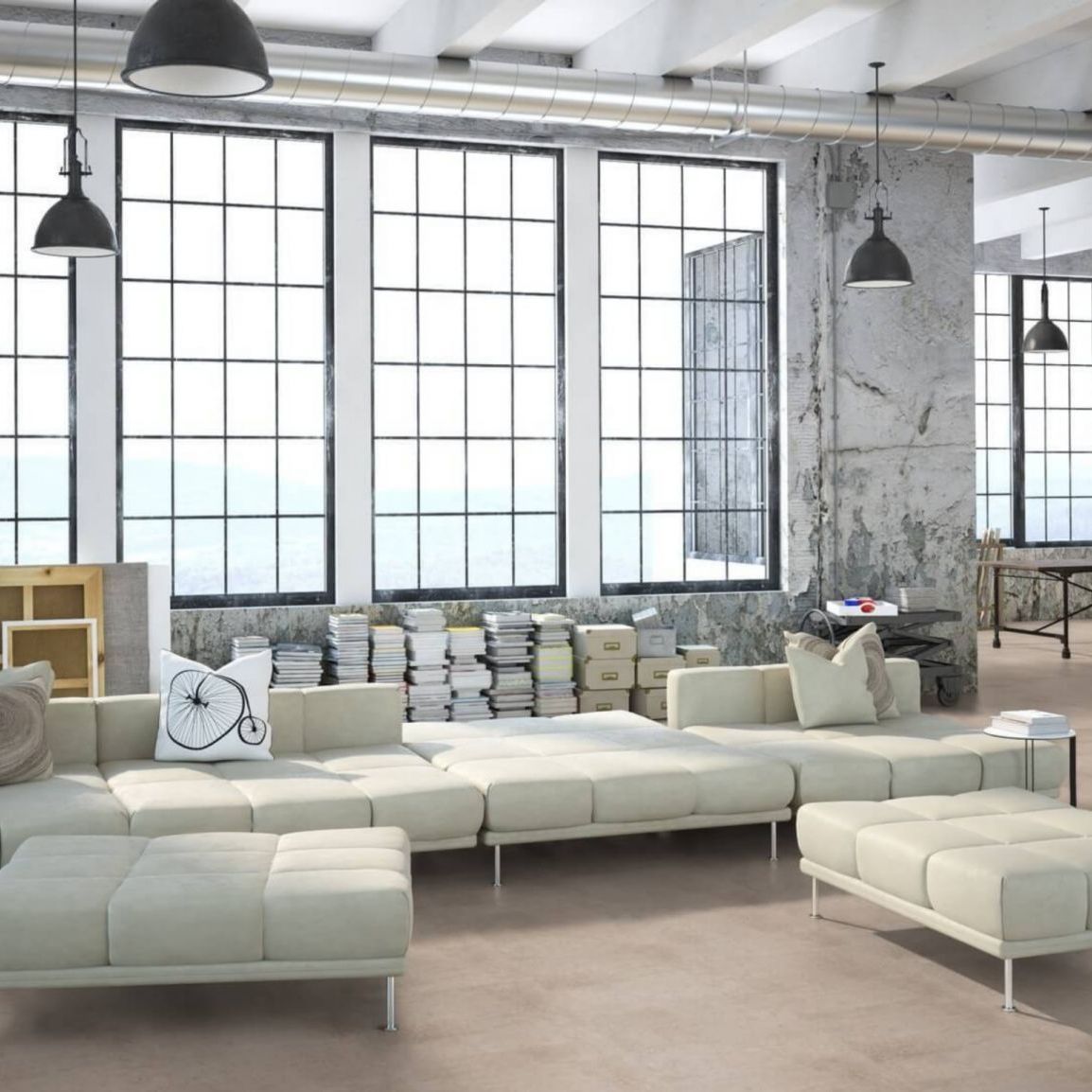 mFLOR Estrich Stone Beige 59231 - Plak PVC Vloer