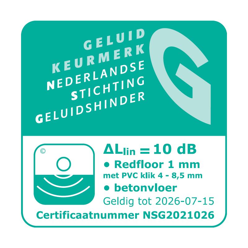 Redfloor 10dB Ondervloer (Geschikt voor PVC Click) - Ondervloer
