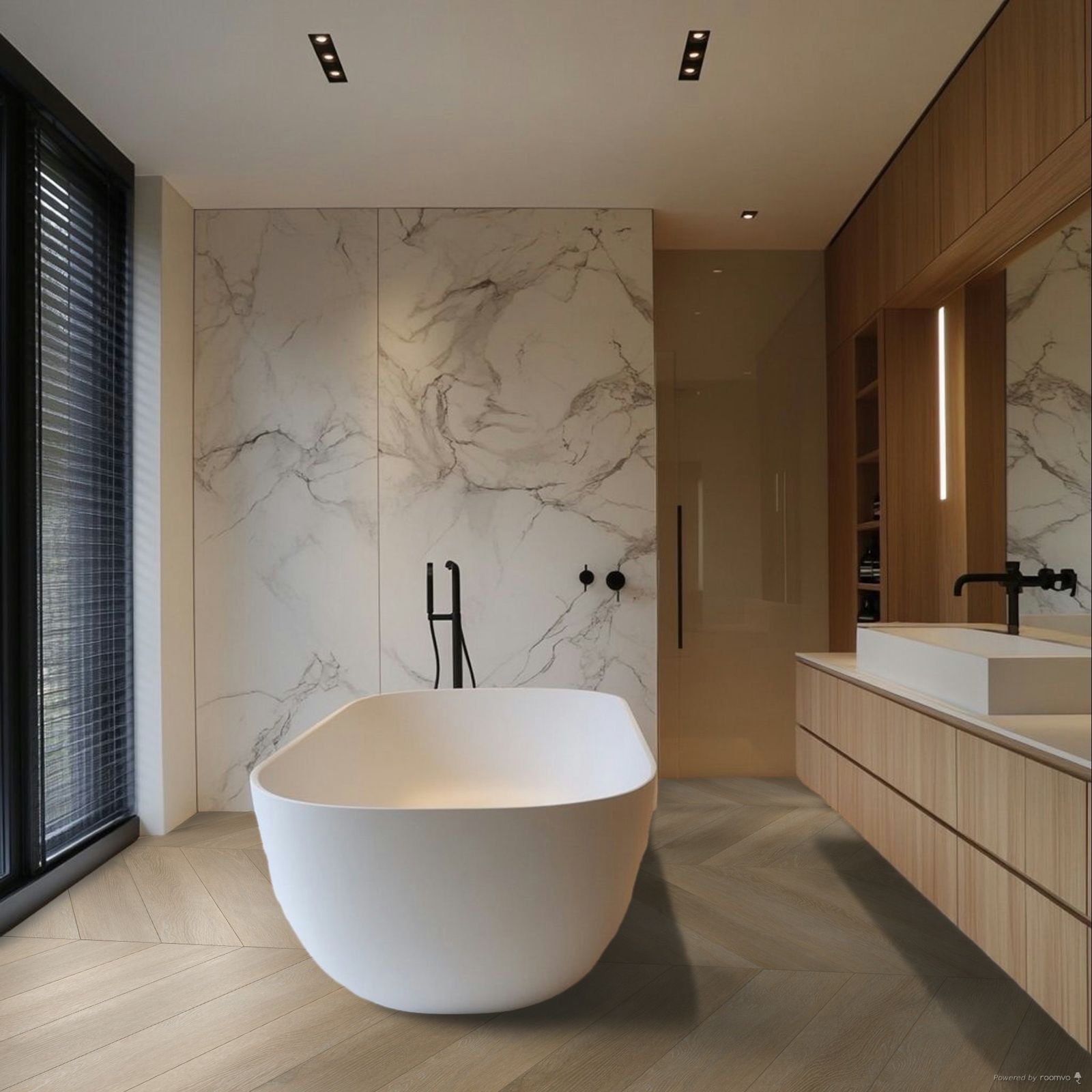 Hoomline The Hamptons Chevron Dryback 939 Brentwood - Plak PVC Vloer