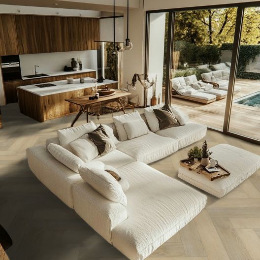 Hoomline The Hamptons Visgraat Dryback 939 Huntington - Plak PVC Vloer