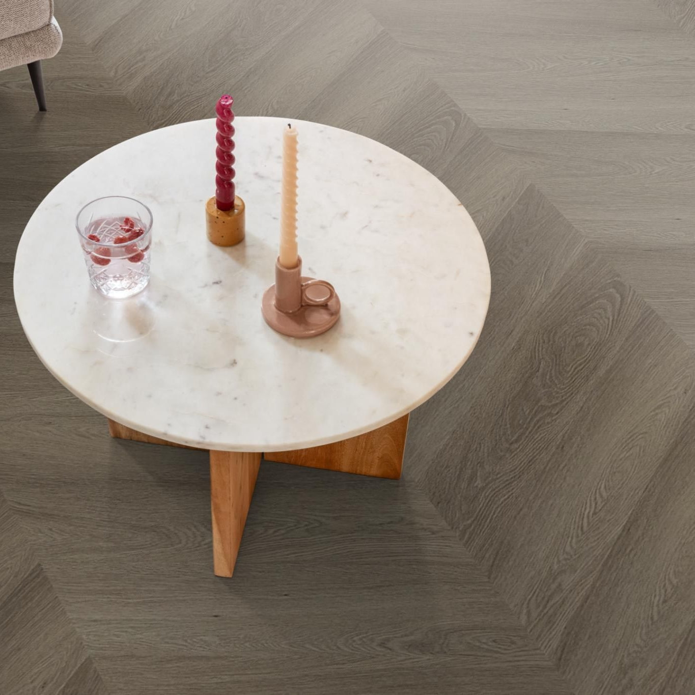 Ambiant Spigato Estino Hongaarse Punt Brown - Plak PVC Vloer