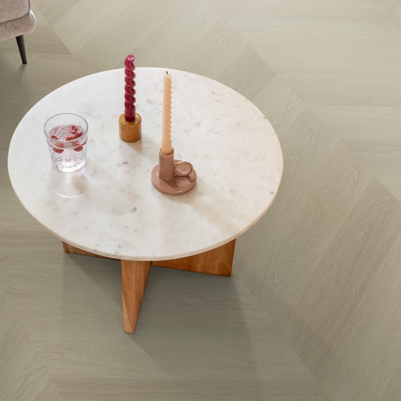 Ambiant Spigato Estino Hongaarse Punt Smoky - Plak PVC Vloer