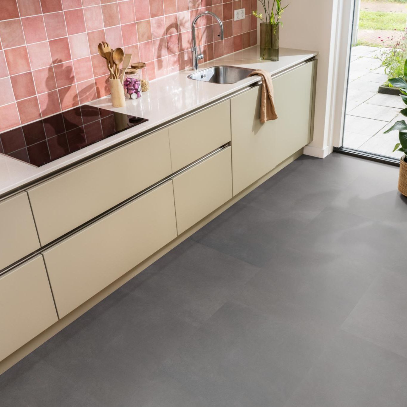 Ambiant Baroso Dryback Anthracite - Plak PVC Vloer