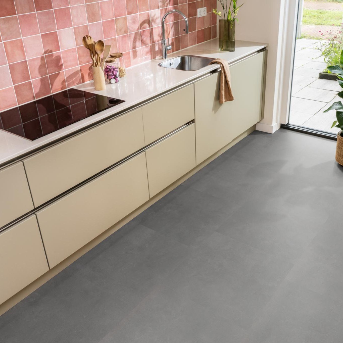 Ambiant Ceramo Dryback Anthracite - Plak PVC Vloer