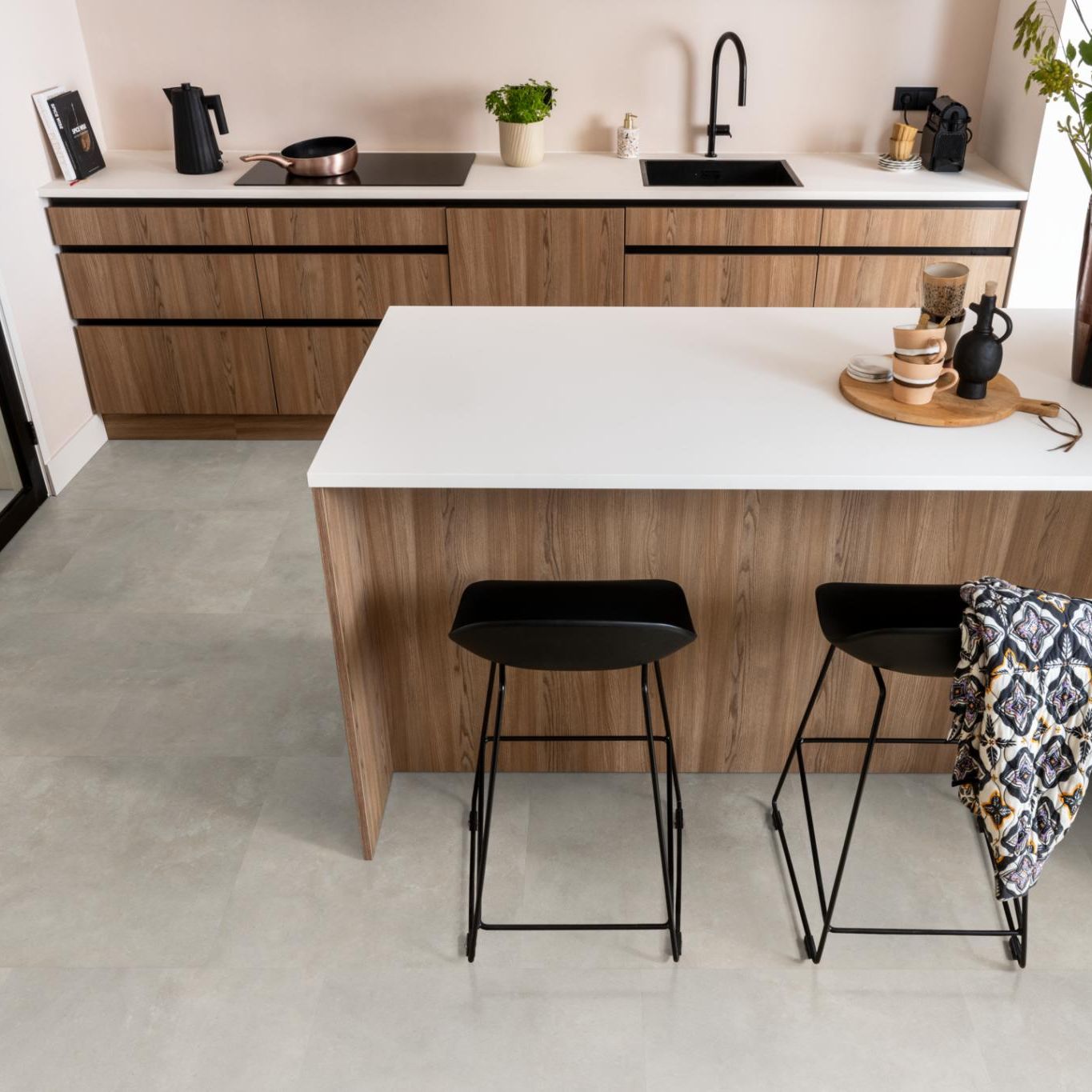 Ambiant Ceramo Dryback Beige - Plak PVC Vloer