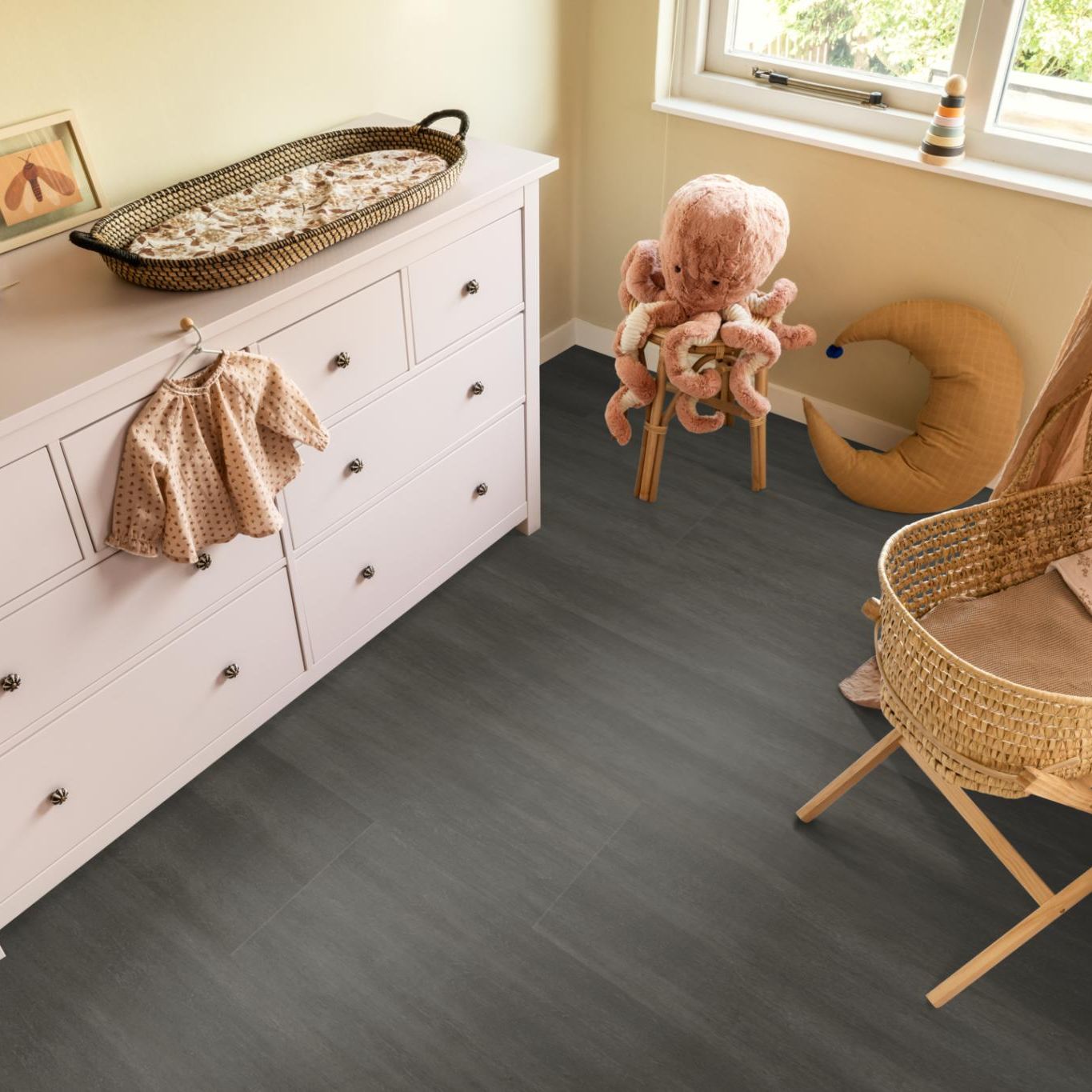 Ambiant Concrete XL Dryback Anthracite - Plak PVC Vloer