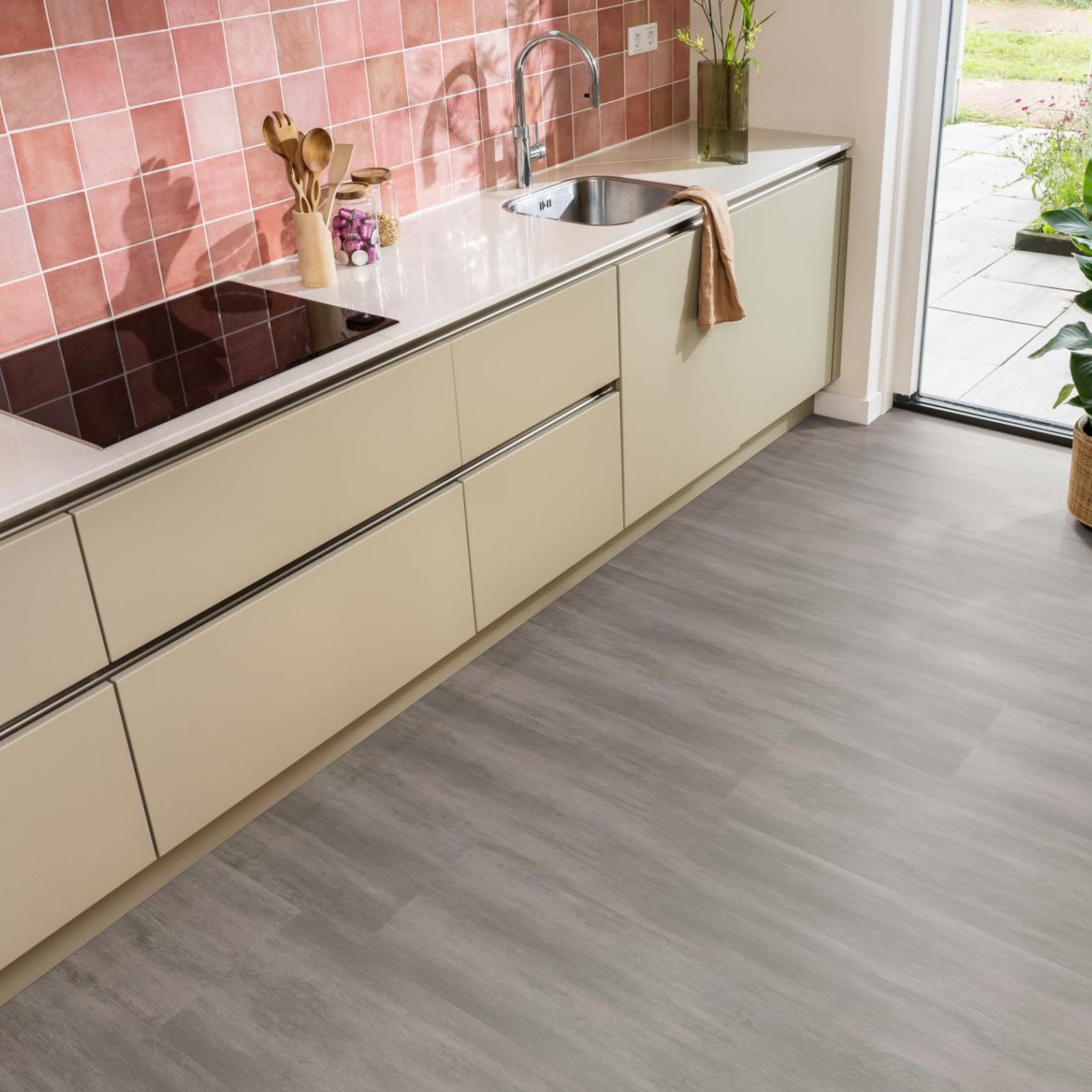 Ambiant Concrete XL Dryback Mid Grey - Plak PVC Vloer