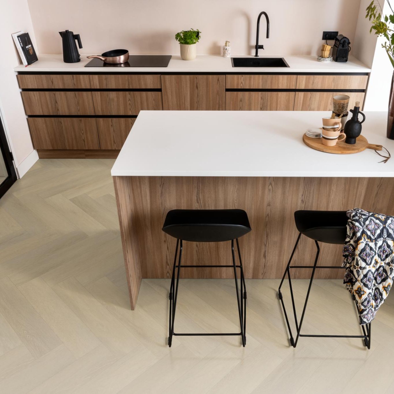 Ambiant Herringbone Dryback Natural - Plak PVC Vloer