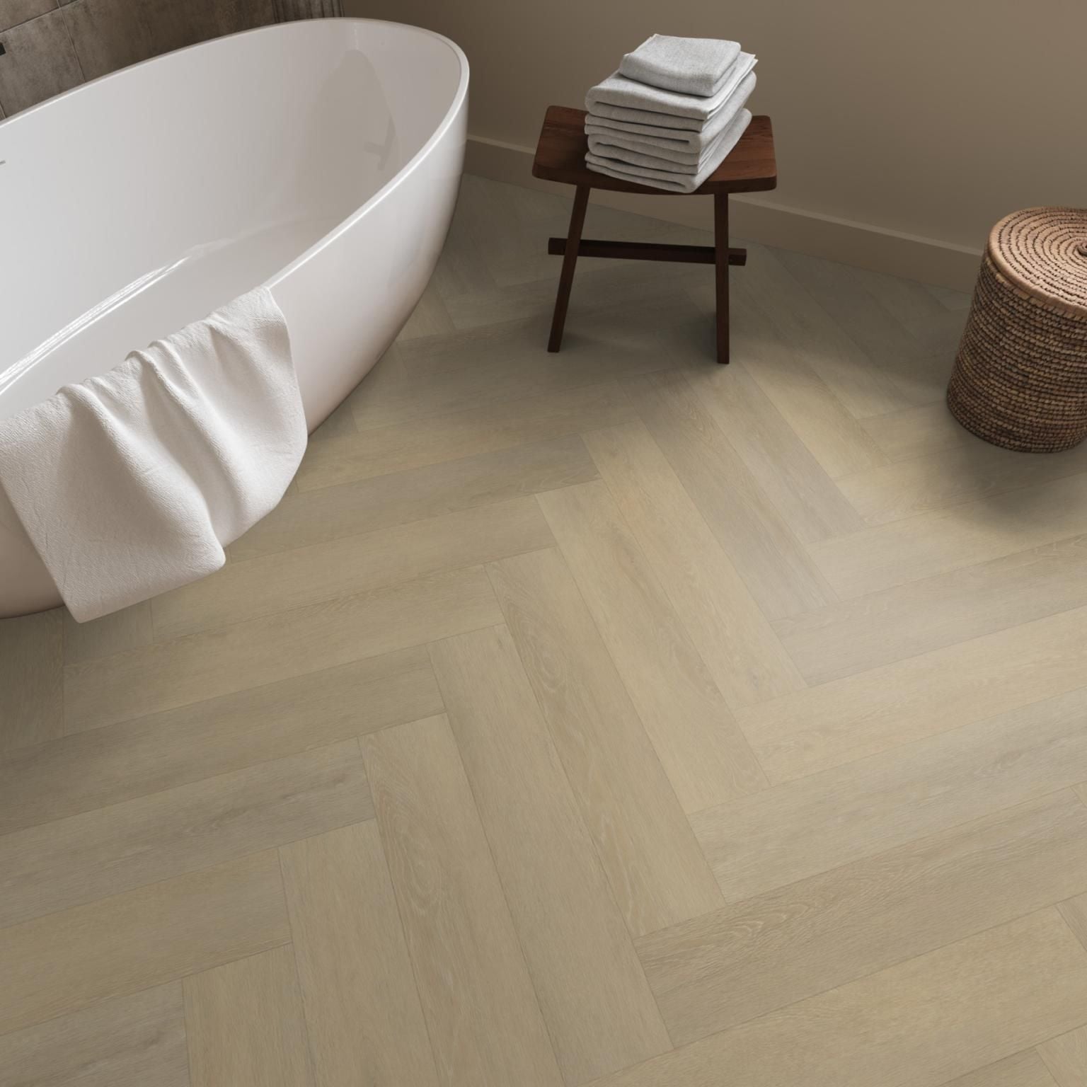 Ambiant Herringbone Dryback Natural - Plak PVC Vloer