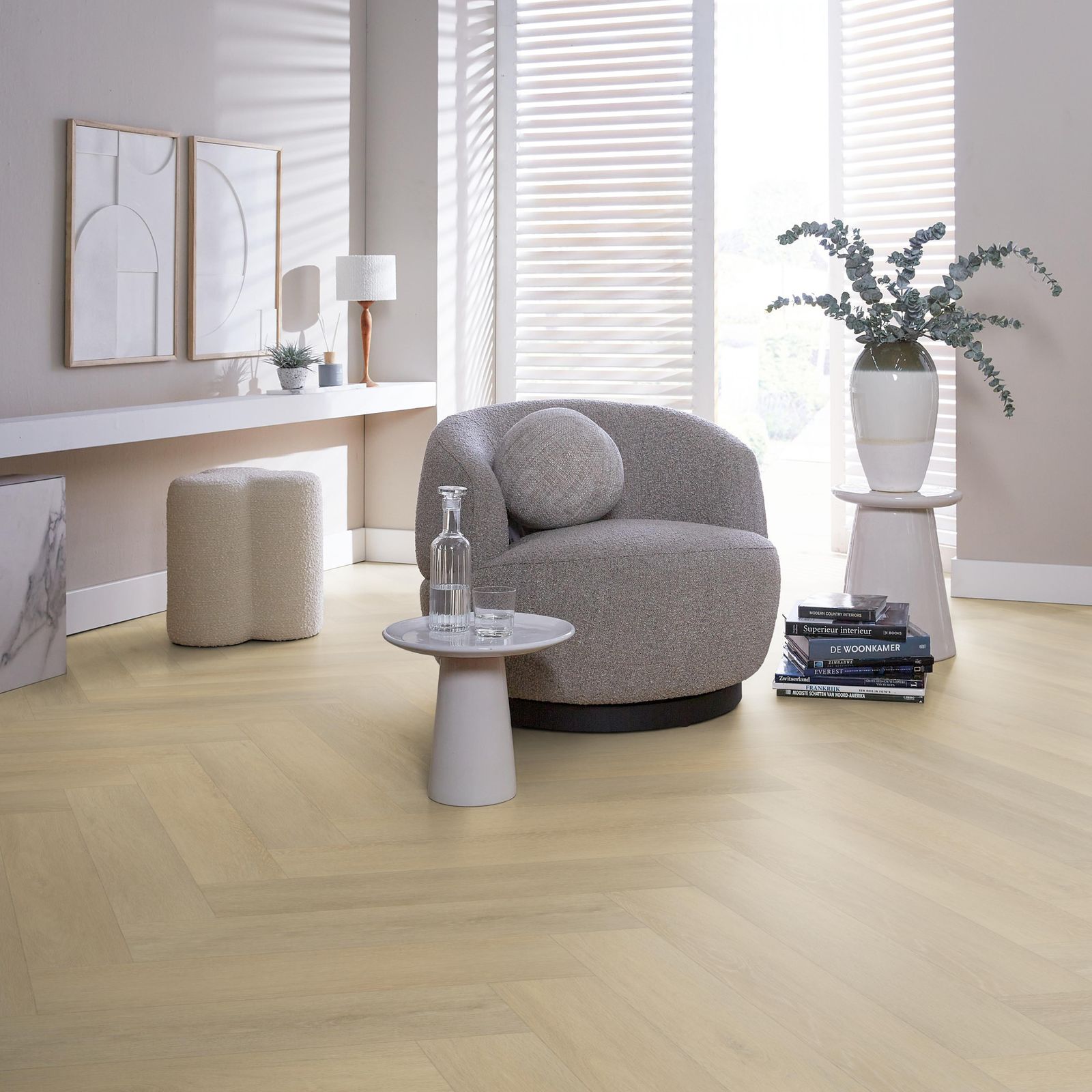 Ambiant Herringbone Dryback Natural - Plak PVC Vloer