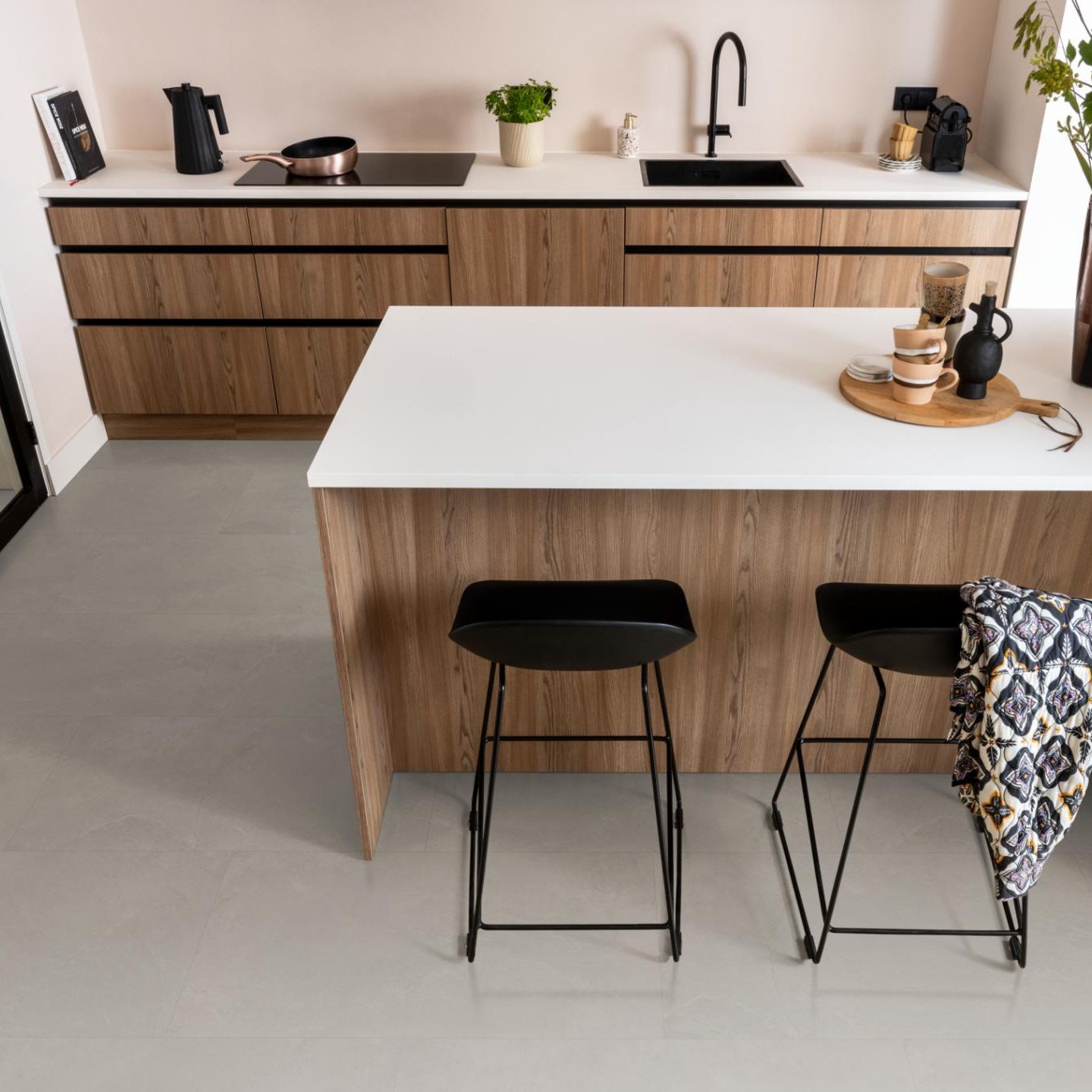 Ambiant Noveno Dryback Warm Grey - Plak PVC Vloer