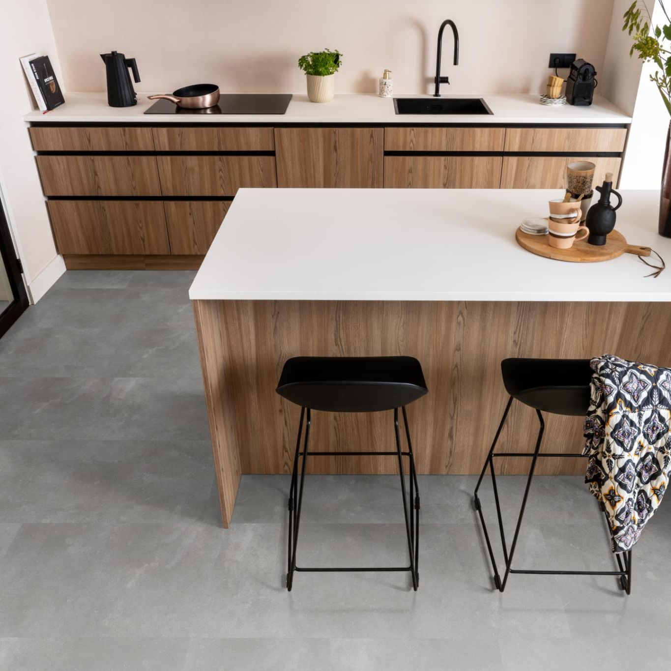 Ambiant Piazzo Dryback Dark Grey - Plak PVC Vloer