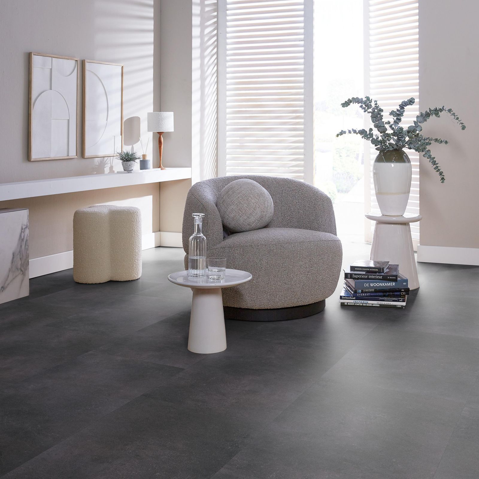 Ambiant Sarino Dryback Anthracite - Plak PVC Vloer