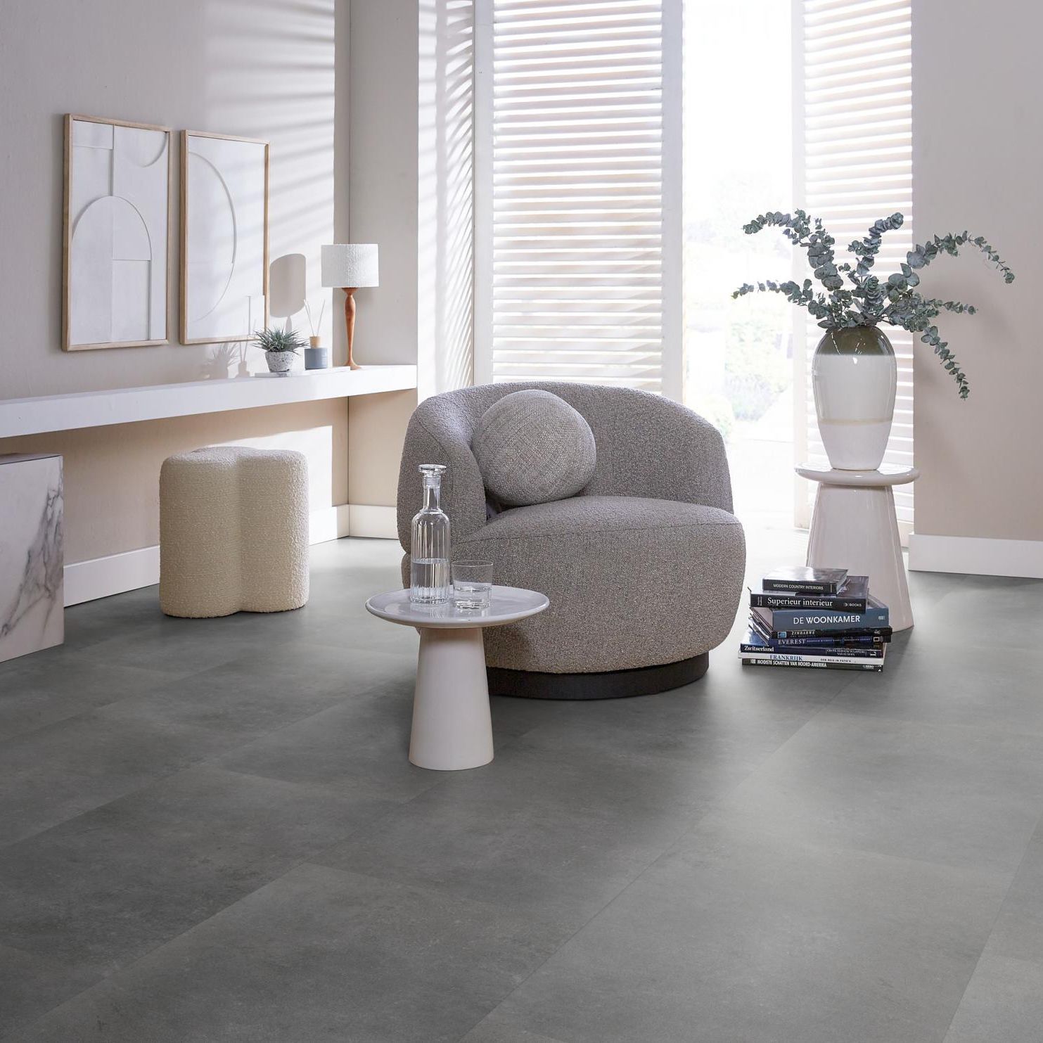 Ambiant Sarino Dryback Dark Grey - Plak PVC Vloer