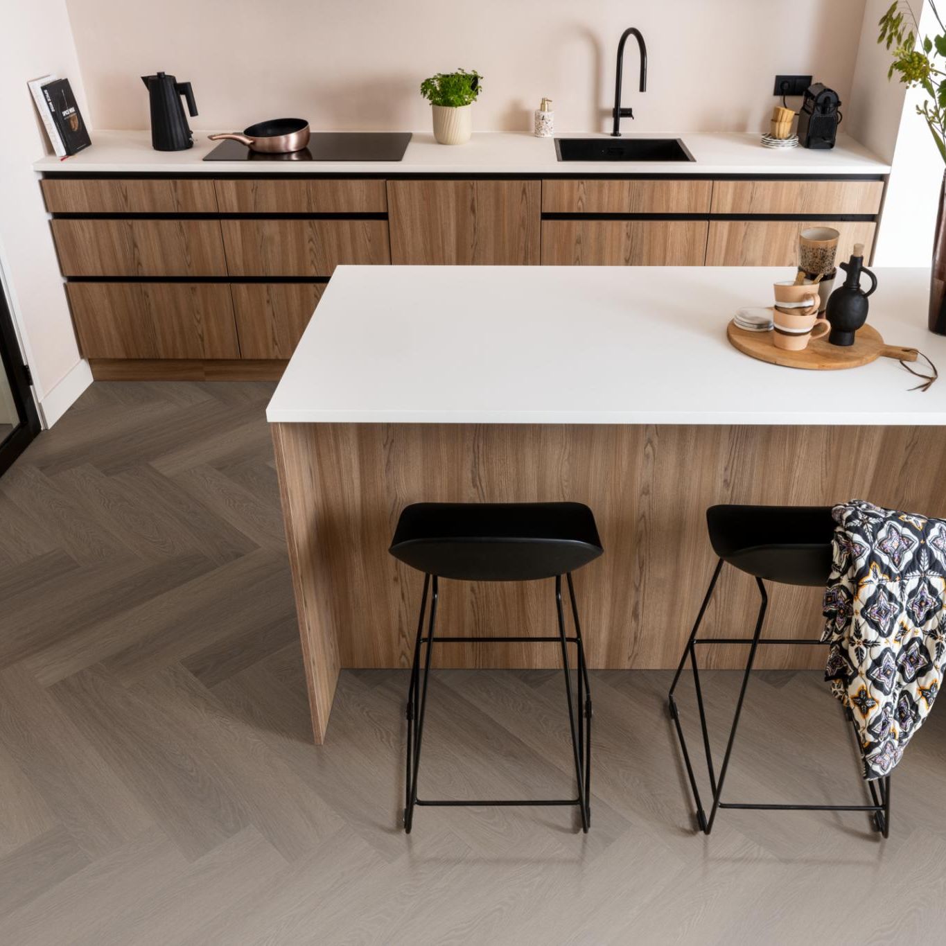 Ambiant Spigato Estino Visgraat Click Brown - Klik PVC Vloer