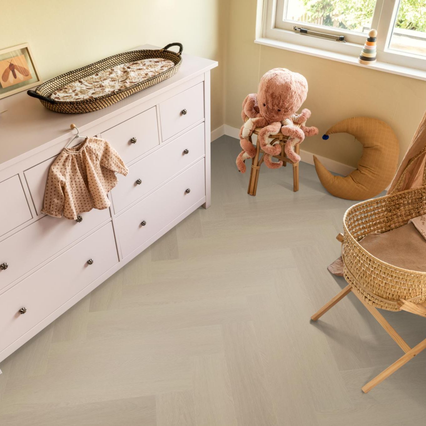 Ambiant Spigato Estino Visgraat Dryback Beige - Plak PVC Vloer