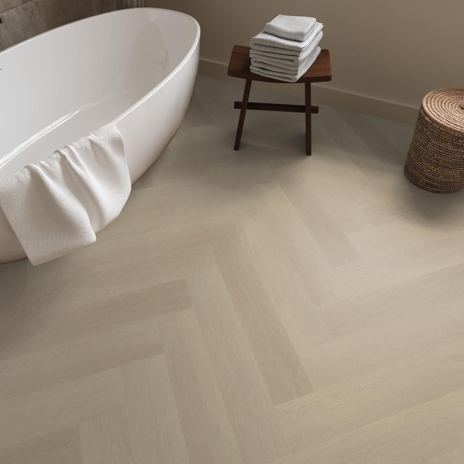 Ambiant Spigato Estino Visgraat Dryback Beige - Plak PVC Vloer