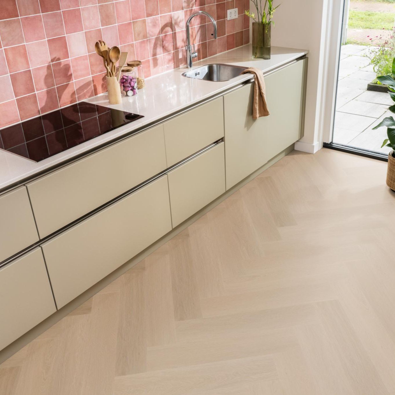 Ambiant Spigato Estino Visgraat Dryback Natural Oak - Plak PVC Vloer