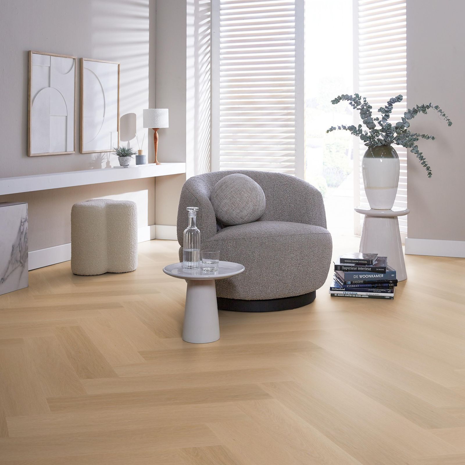 Ambiant Spigato Estino Visgraat Dryback Natural Oak - Plak PVC Vloer