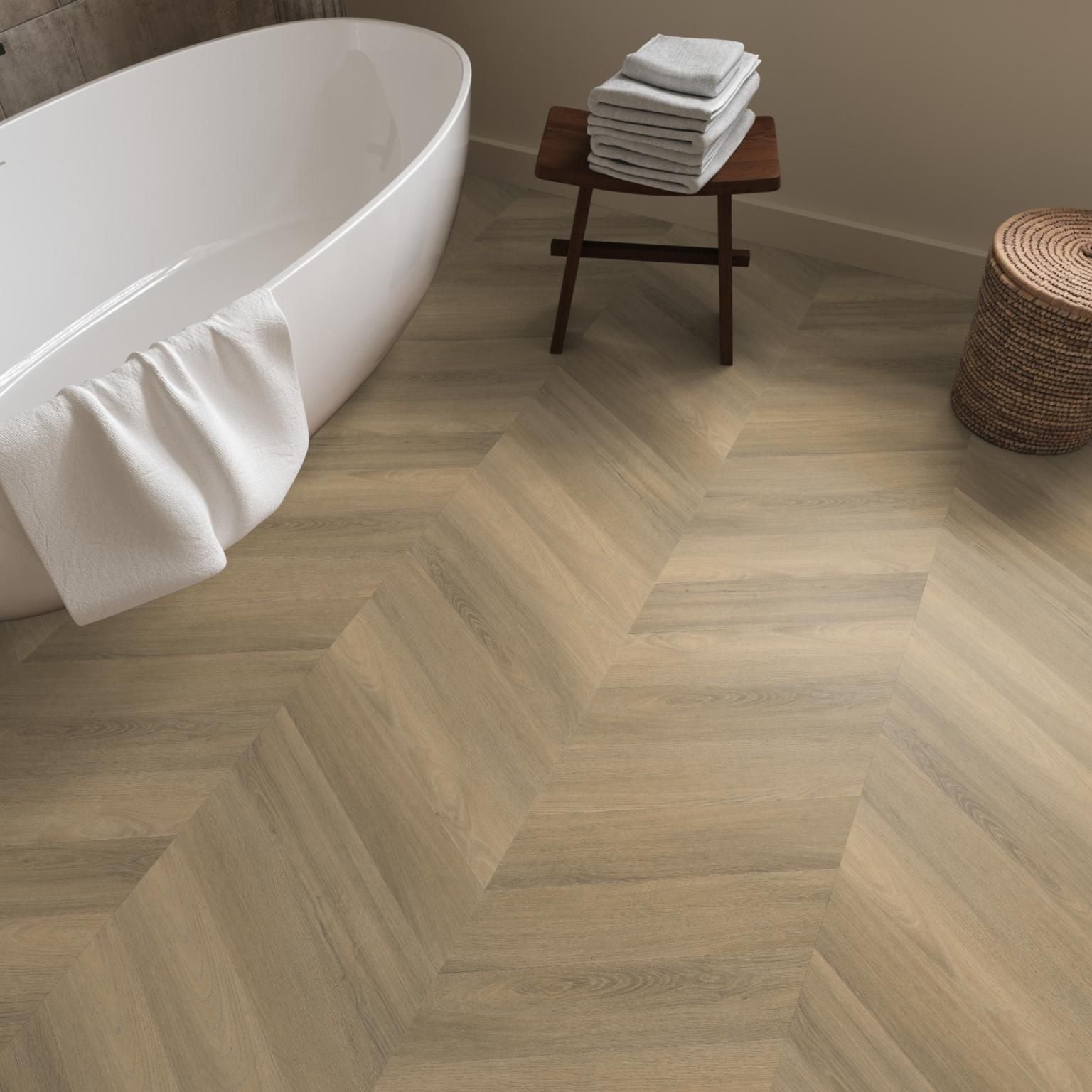 Ambiant Spigato Hongaarse Punt Dryback Natural - Plak PVC Vloer