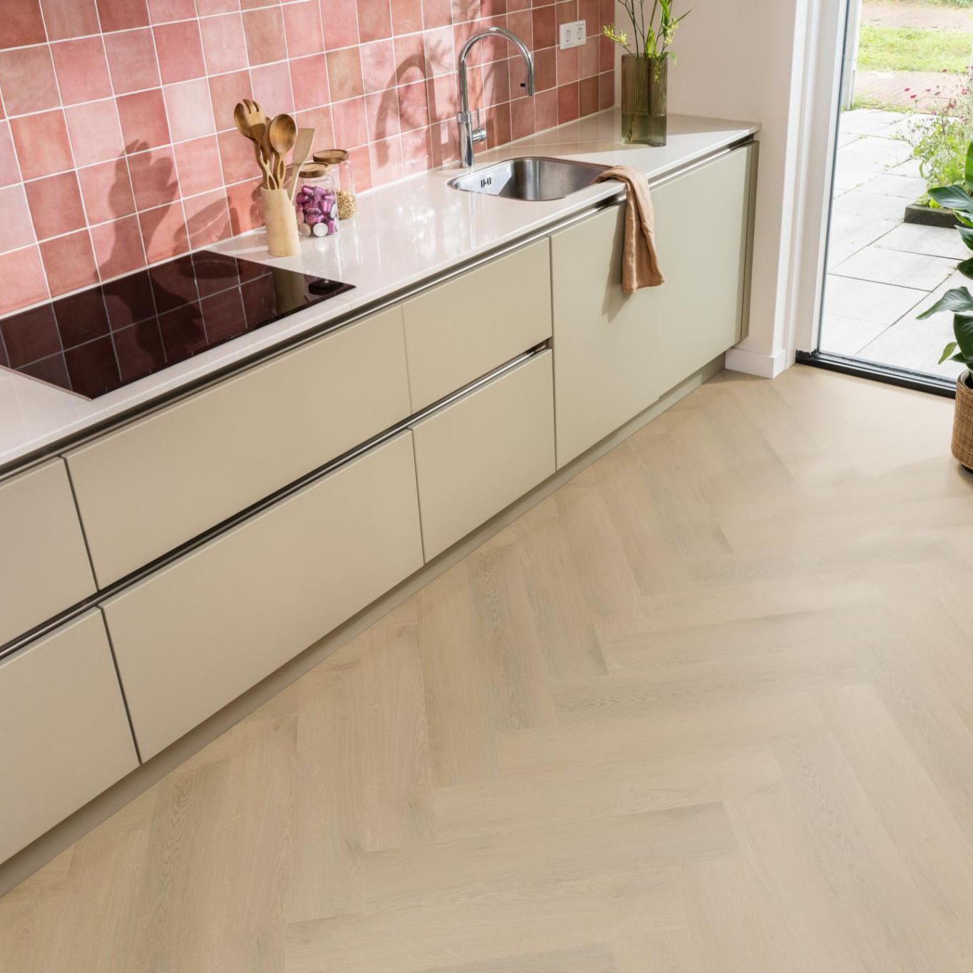 Ambiant Spigato Navaro Visgraat Click Beige - Klik PVC Vloer