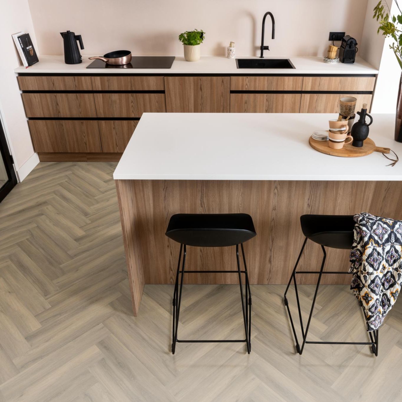 Ambiant Spigato Visgraat Click Light Brown - Klik PVC Vloer