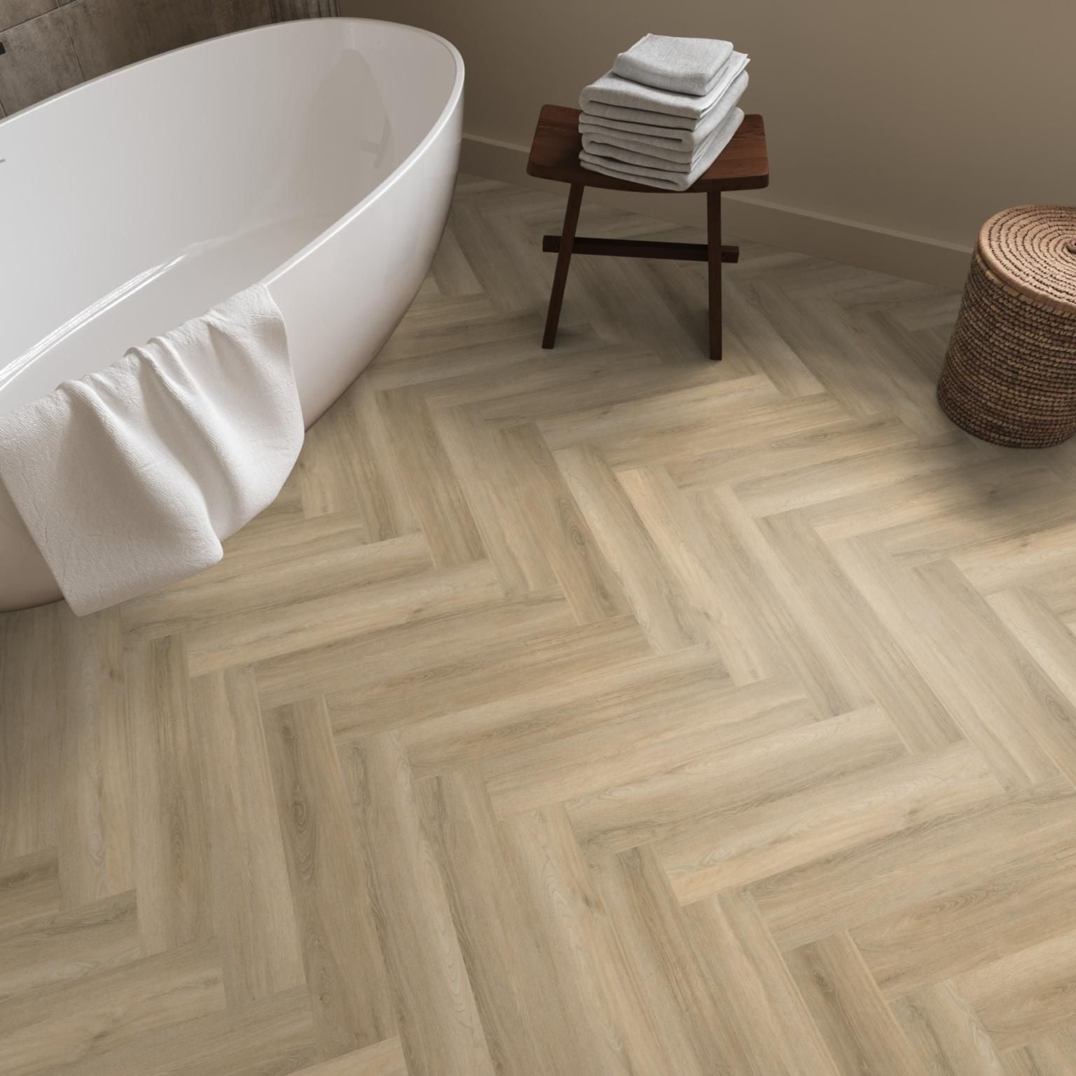 Ambiant Spigato Visgraat Dryback Beige - Plak PVC Vloer
