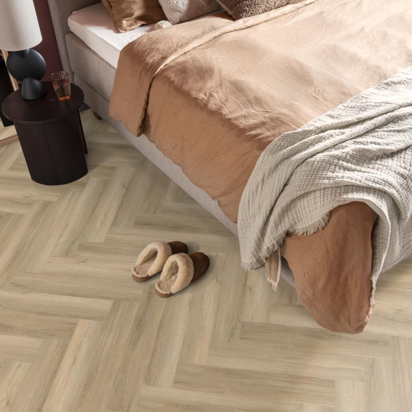 Ambiant Spigato Visgraat Dryback Beige - Plak PVC Vloer