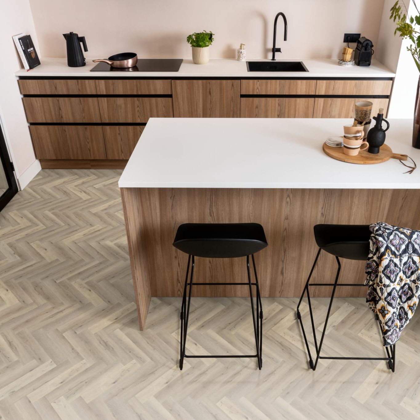 Ambiant Spigato Visgraat Dryback Light Oak - Plak PVC Vloer