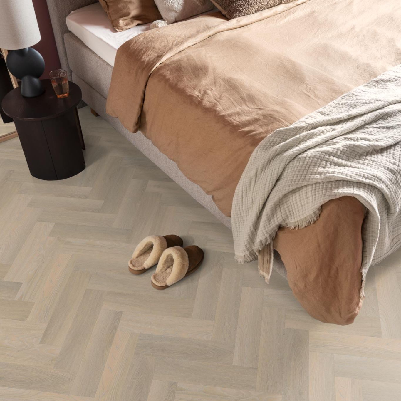 Ambiant Spigato Visgraat Small Dryback Beige - Plak PVC Vloer