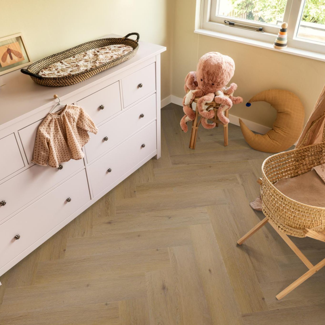 Ambiant Spigato Vivero Visgraat Dryback Dark Oak - Plak PVC Vloer