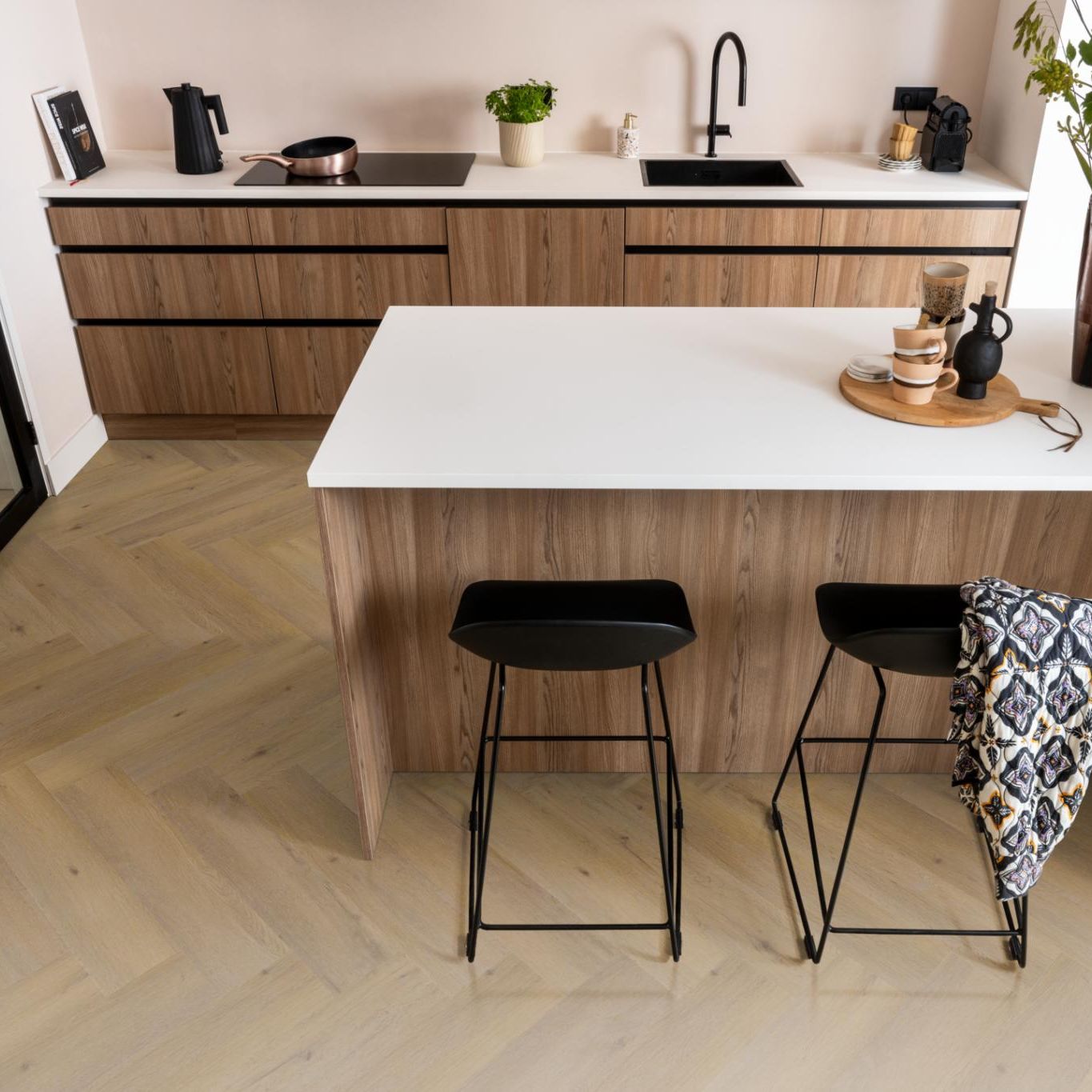 Ambiant Spigato Vivero Visgraat Dryback Dark Oak - Plak PVC Vloer