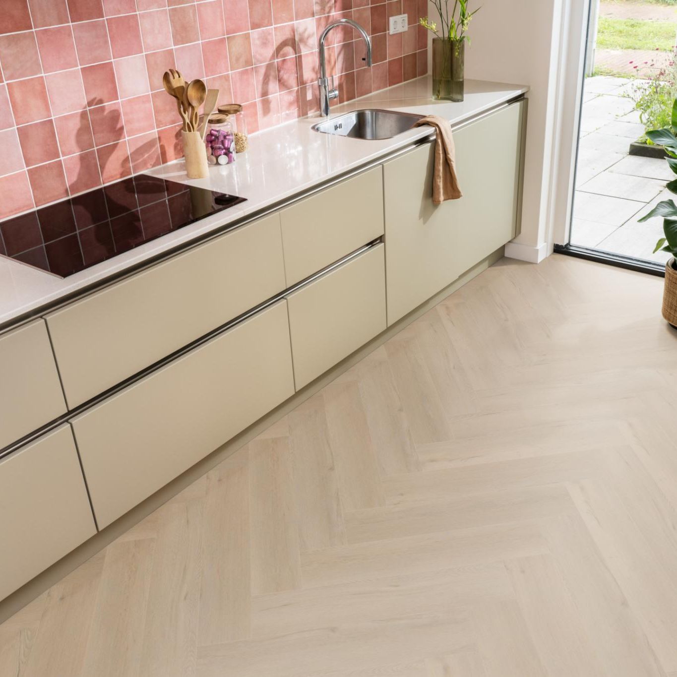 Ambiant Spigato Vivero Visgraat Click Beige - Klik PVC Vloer