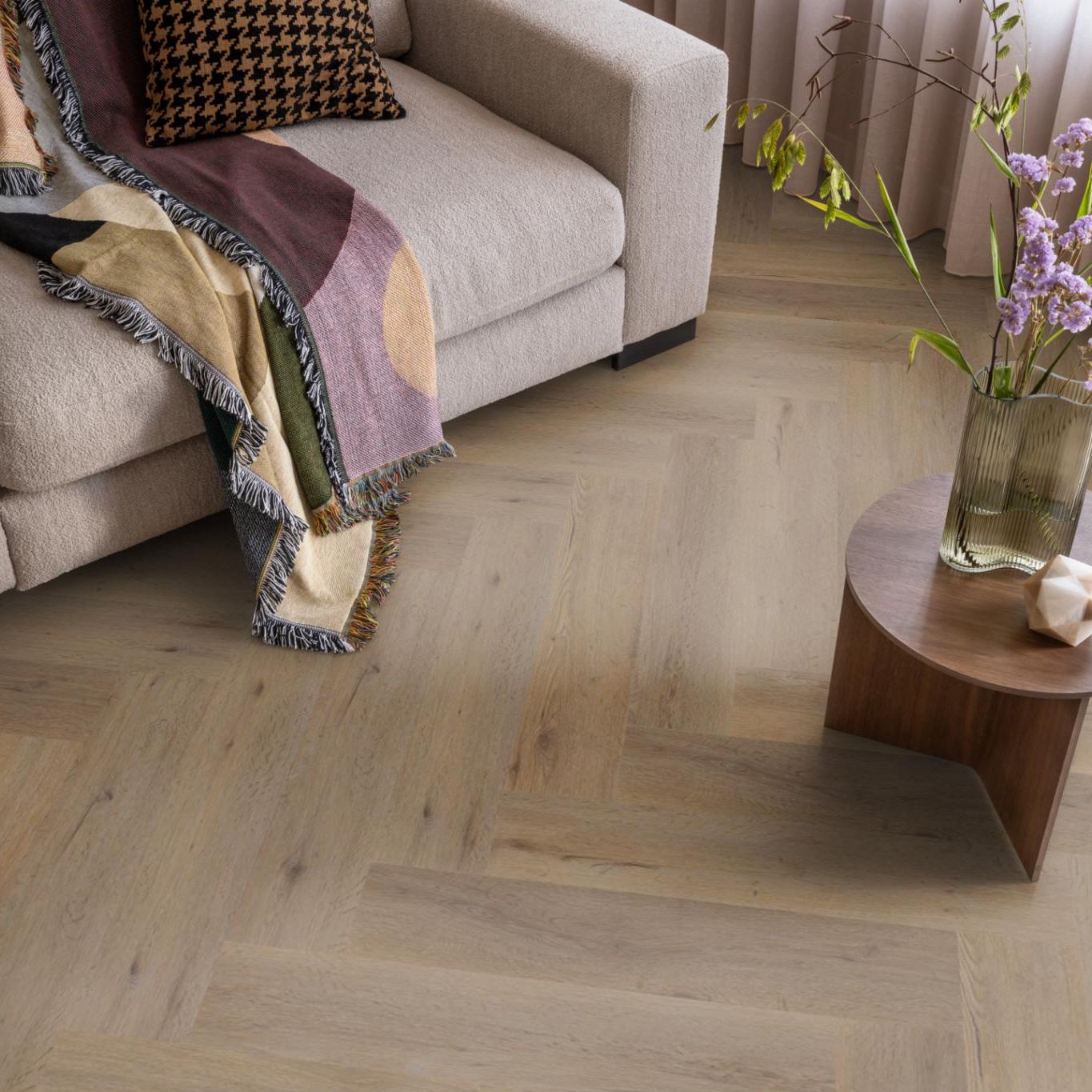 Ambiant Spigato Vivero Visgraat Dryback Smoky - Plak PVC Vloer