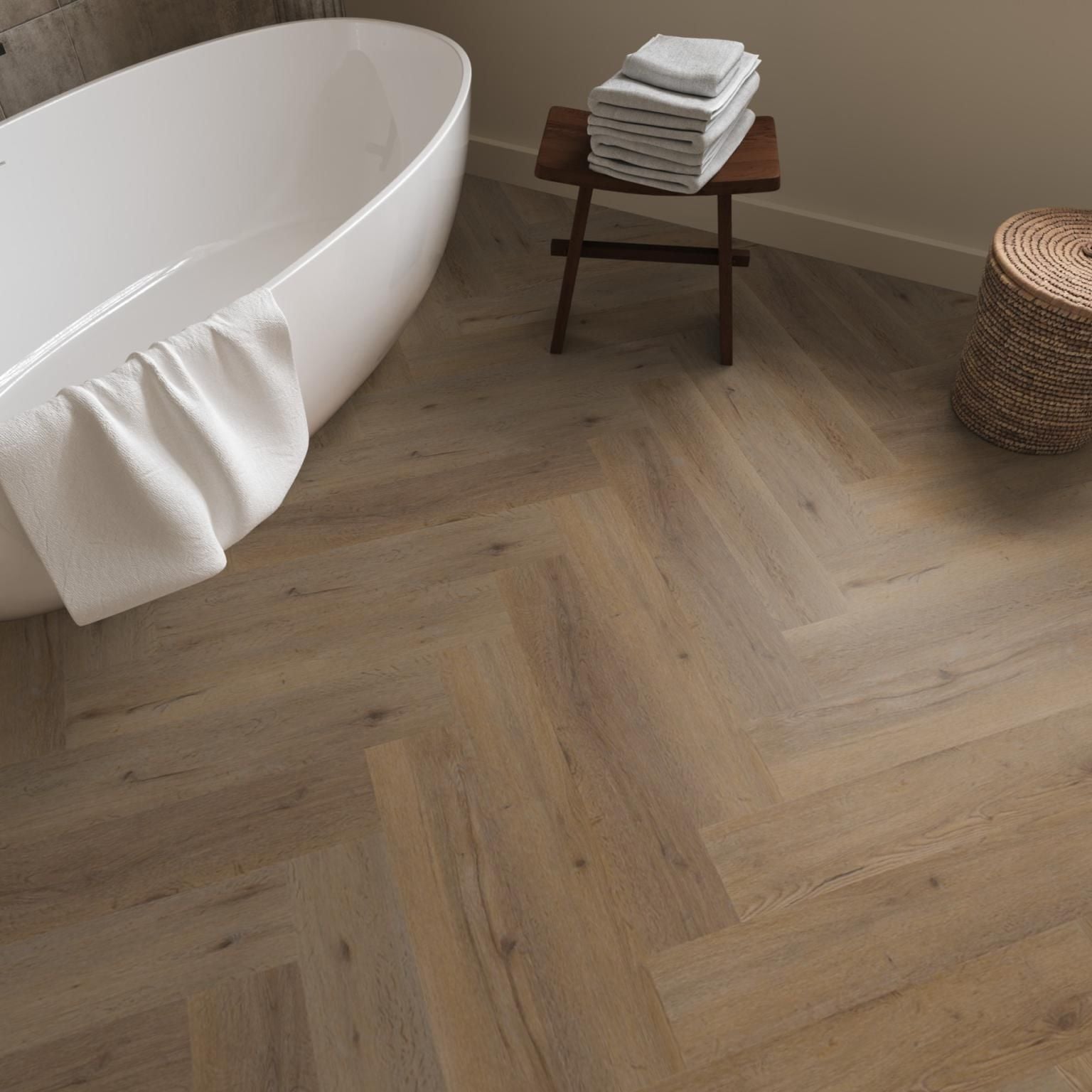 Ambiant Spigato Vivero Visgraat Dryback Smoky - Plak PVC Vloer