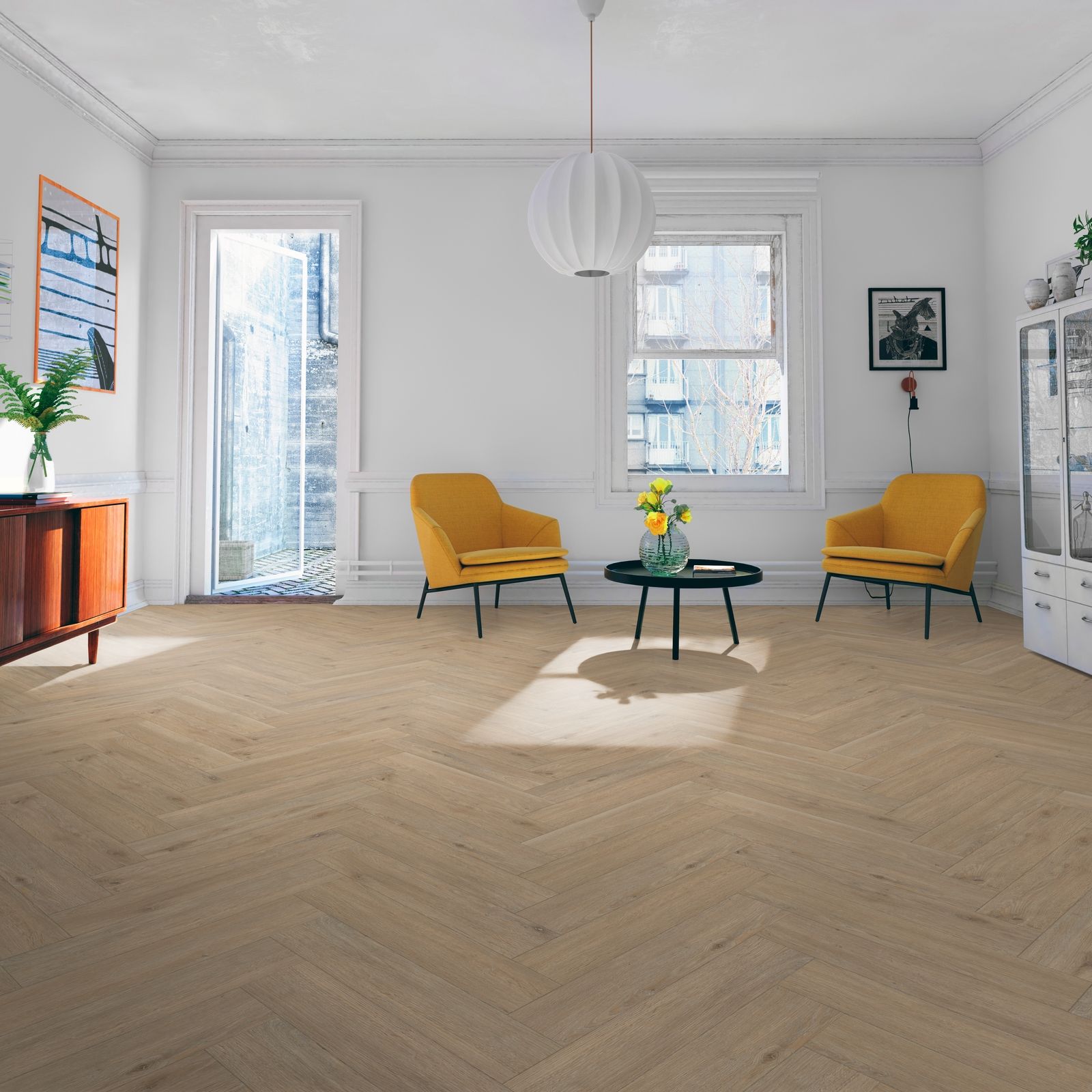 Belakos Rustico Visgraat 50 Dryback - PVC Vloer