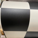 Actie Vinyl Zwart/Wit Geblokt Vinyl 400cm Breed