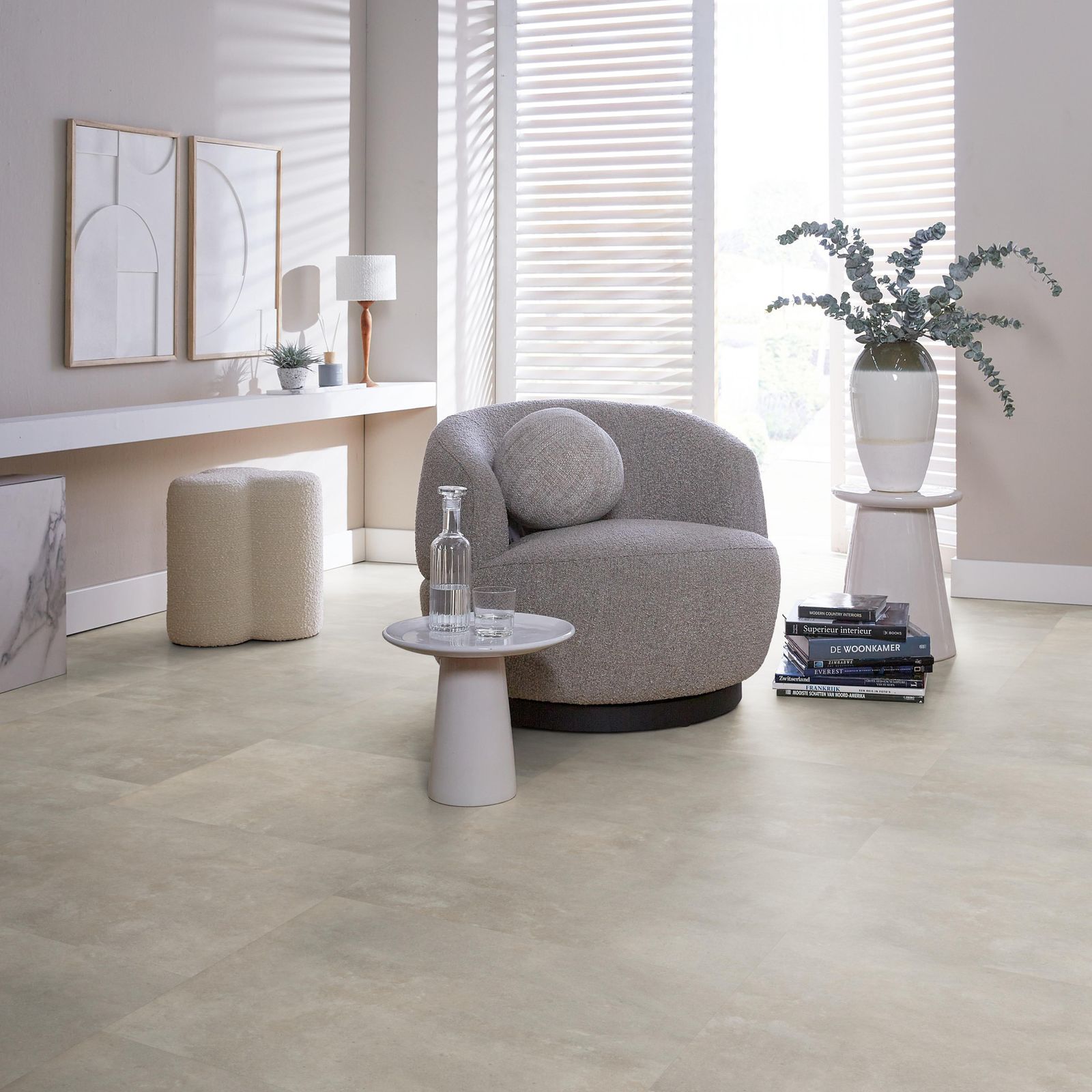Ambiant Ceramo Dryback Beige - Plak PVC Vloer