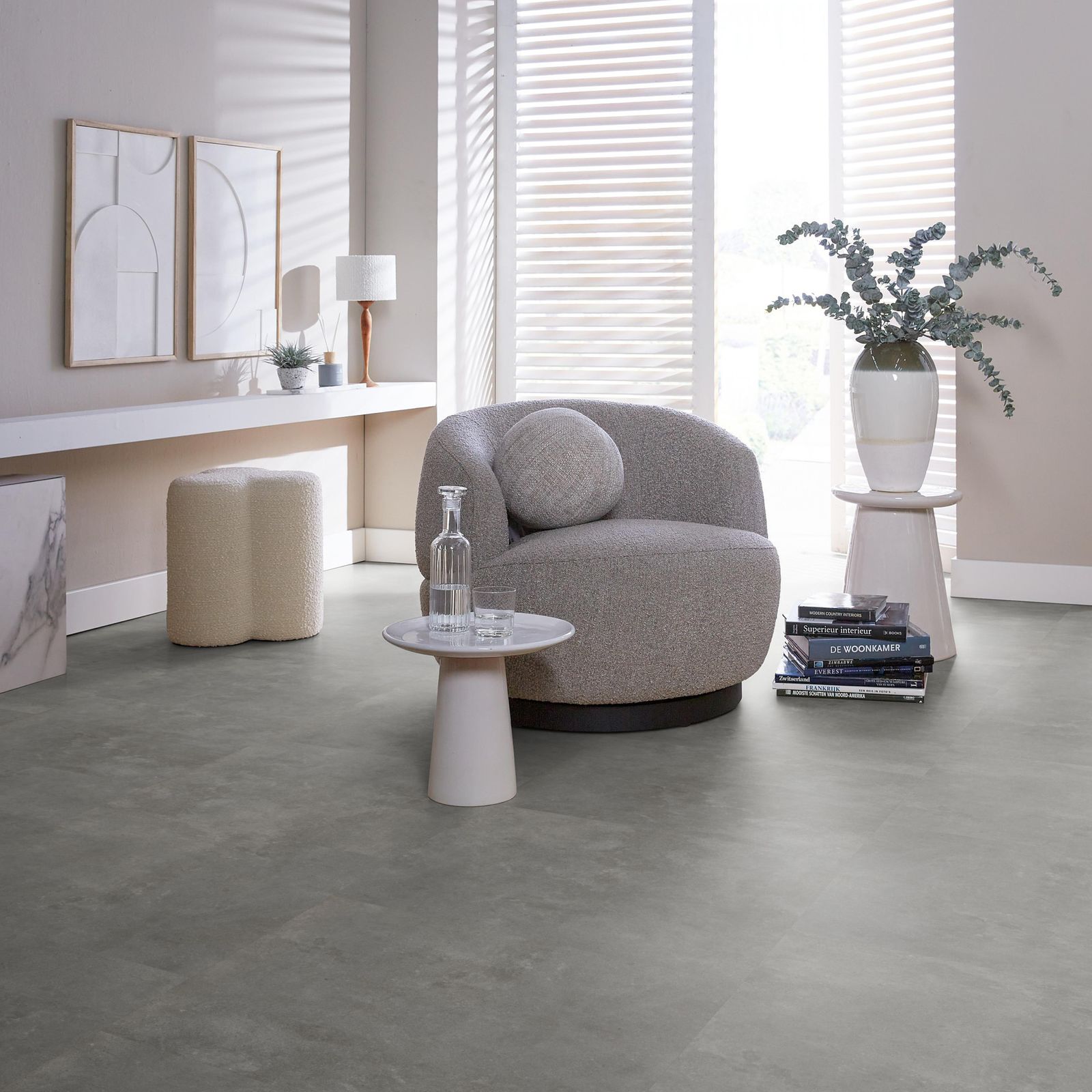 Ambiant Ceramo Dryback Grey - Plak PVC Vloer