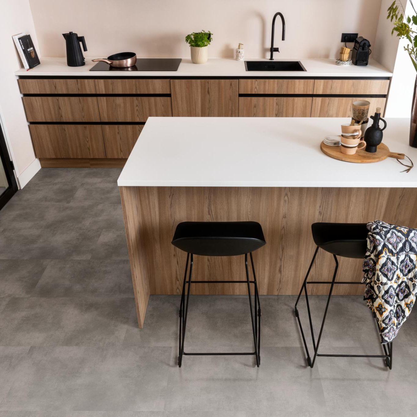 Ambiant Concrete Dryback Mid Grey - Plak PVC Vloer