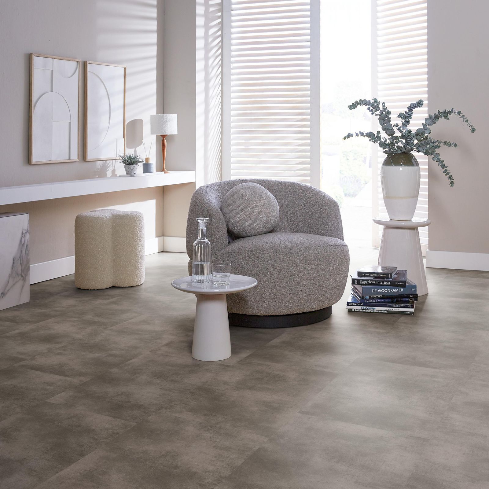Ambiant Concrete Dryback Mid Grey - Plak PVC Vloer