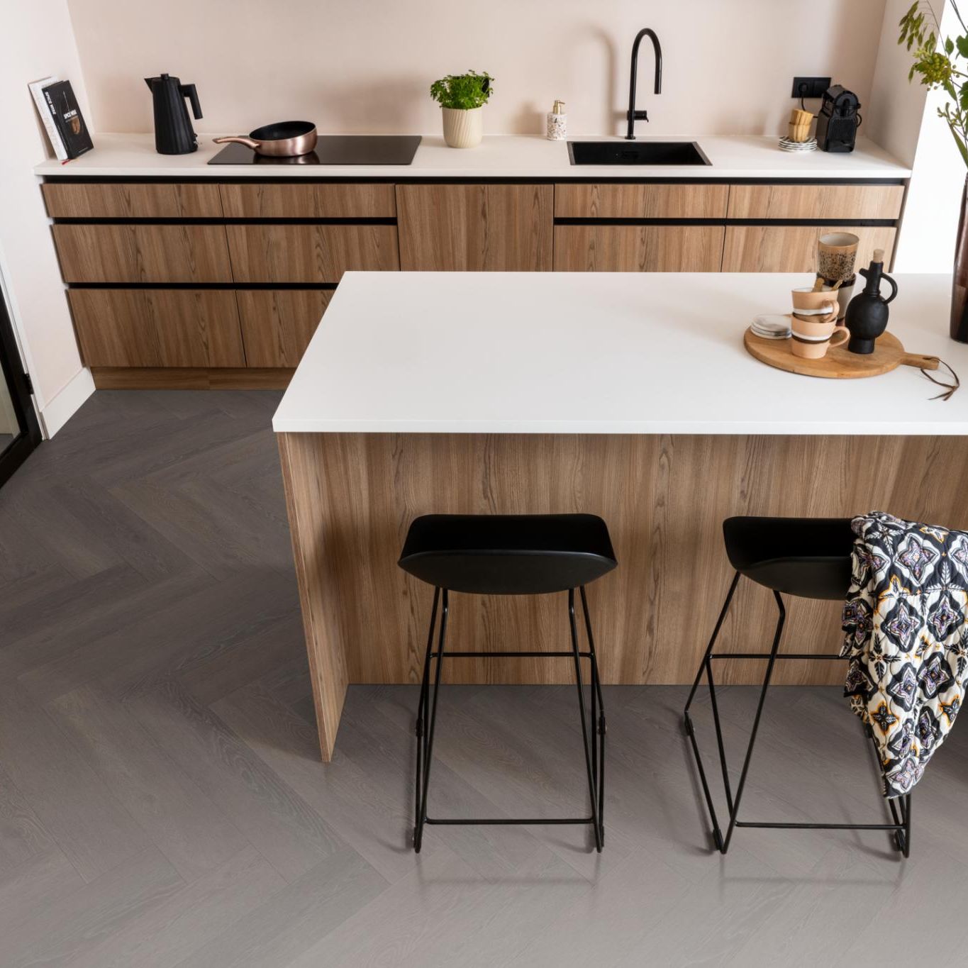 Ambiant Herringbone Click Charcoal - Klik PVC Vloer