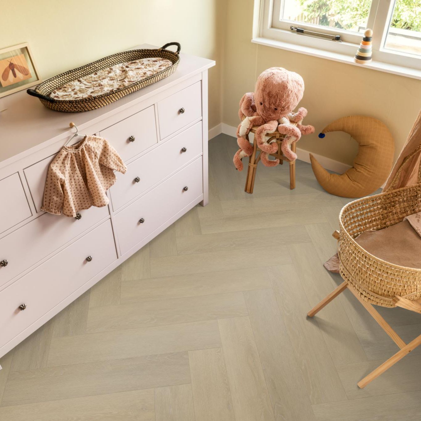 Ambiant Herringbone Dryback Natural - Plak PVC Vloer
