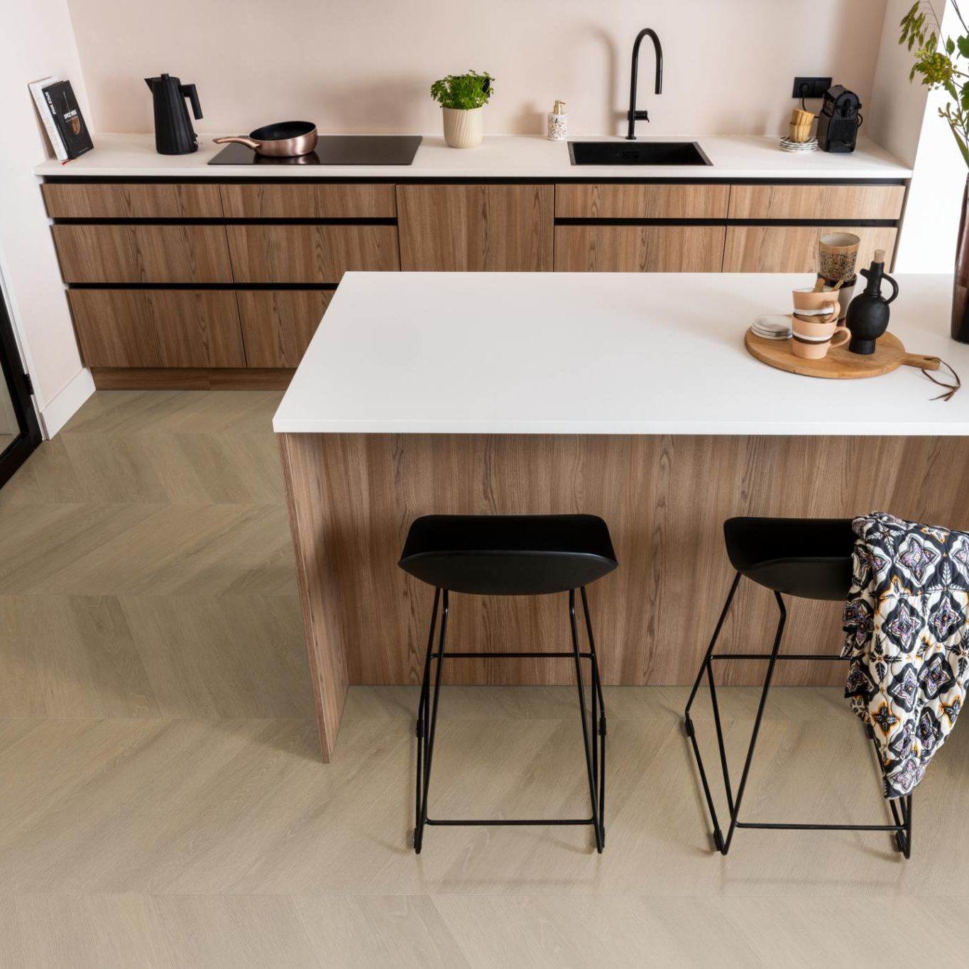 Ambiant Noble Dryback Hongaarse Punt Sun Kissed - Plak PVC Vloer