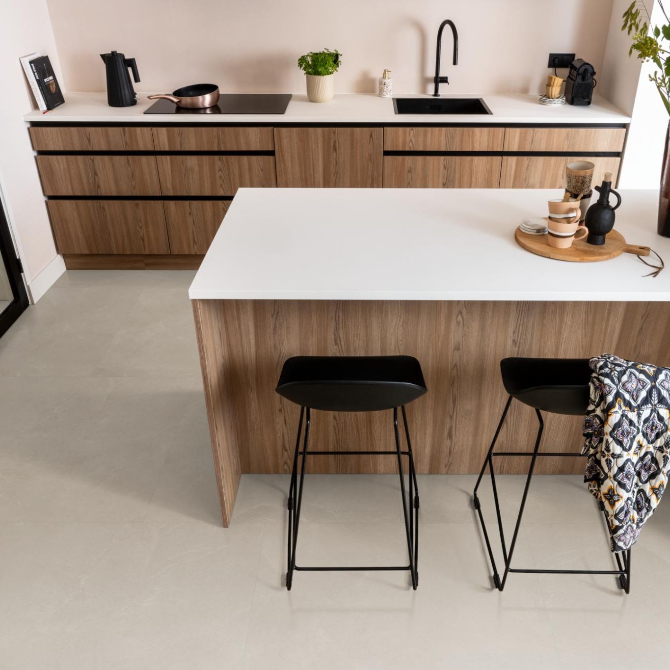 Ambiant Noveno XL Dryback Warm Beige - Plak PVC Vloer