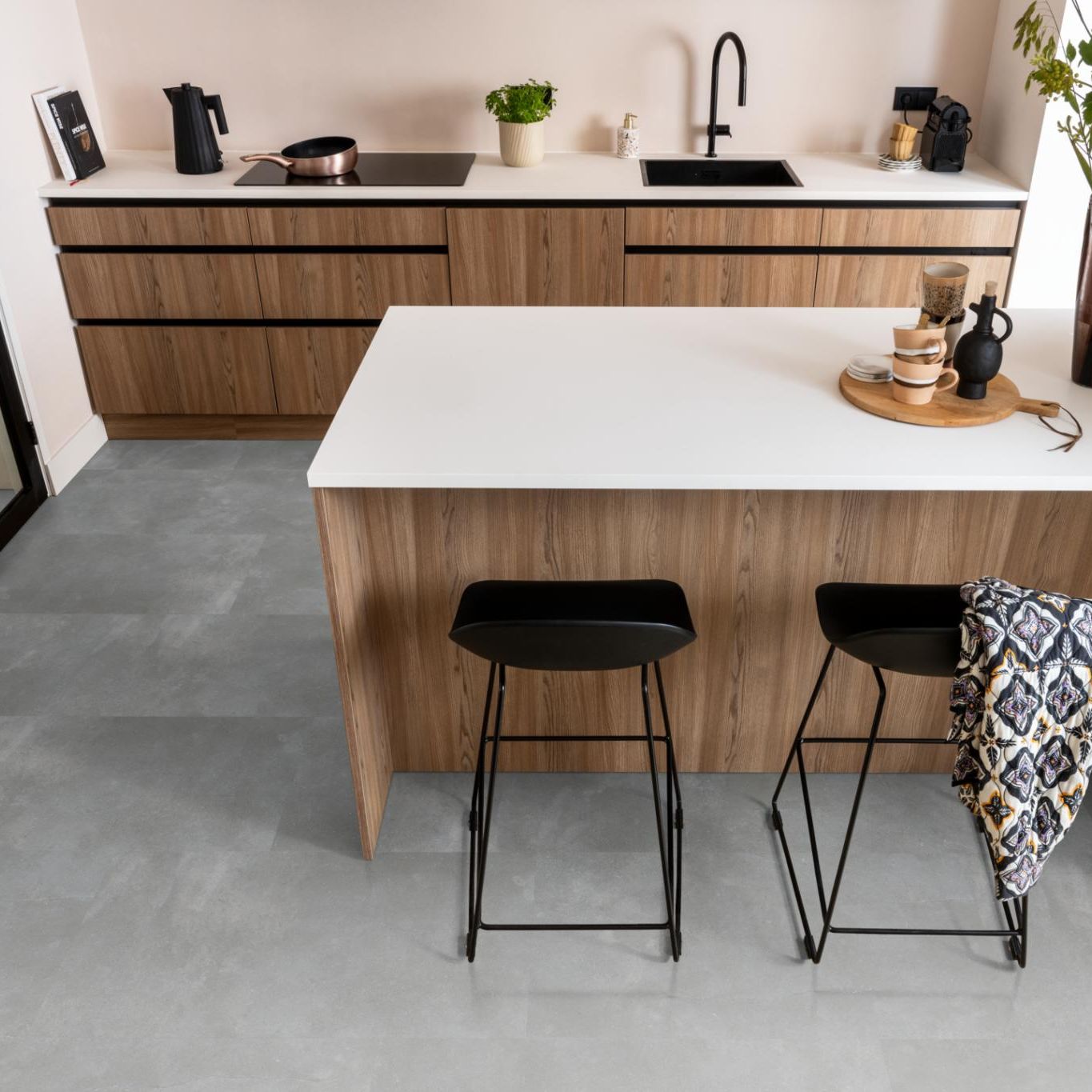 Ambiant Piazzo Dryback Grey - Plak PVC Vloer