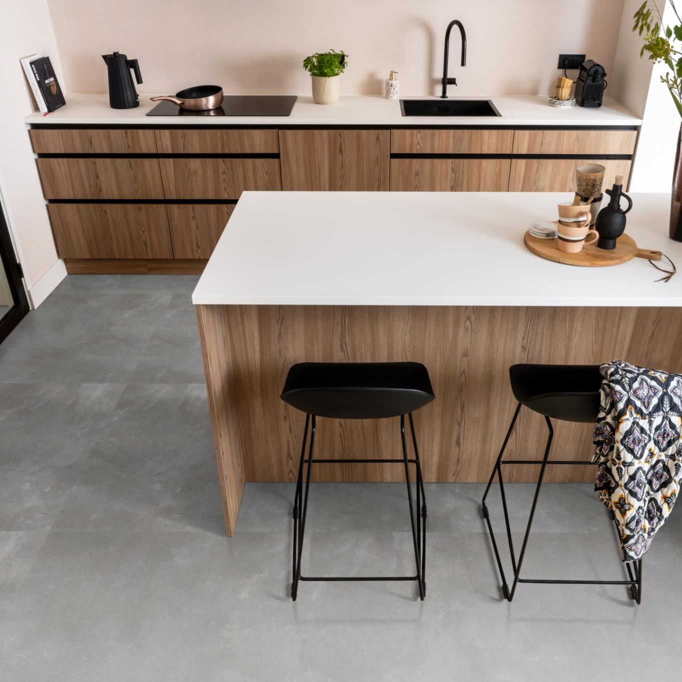 Ambiant Piazzo XL Dryback Dark Grey - Plak PVC Vloer