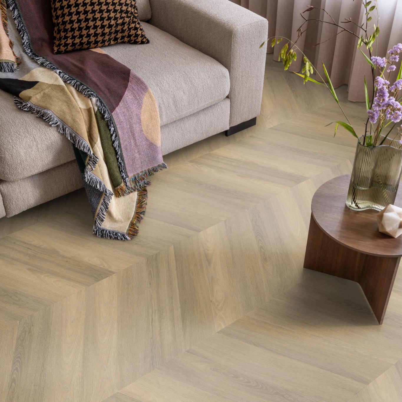 Ambiant Spigato Hongaarse Punt Dryback Natural - Plak PVC Vloer